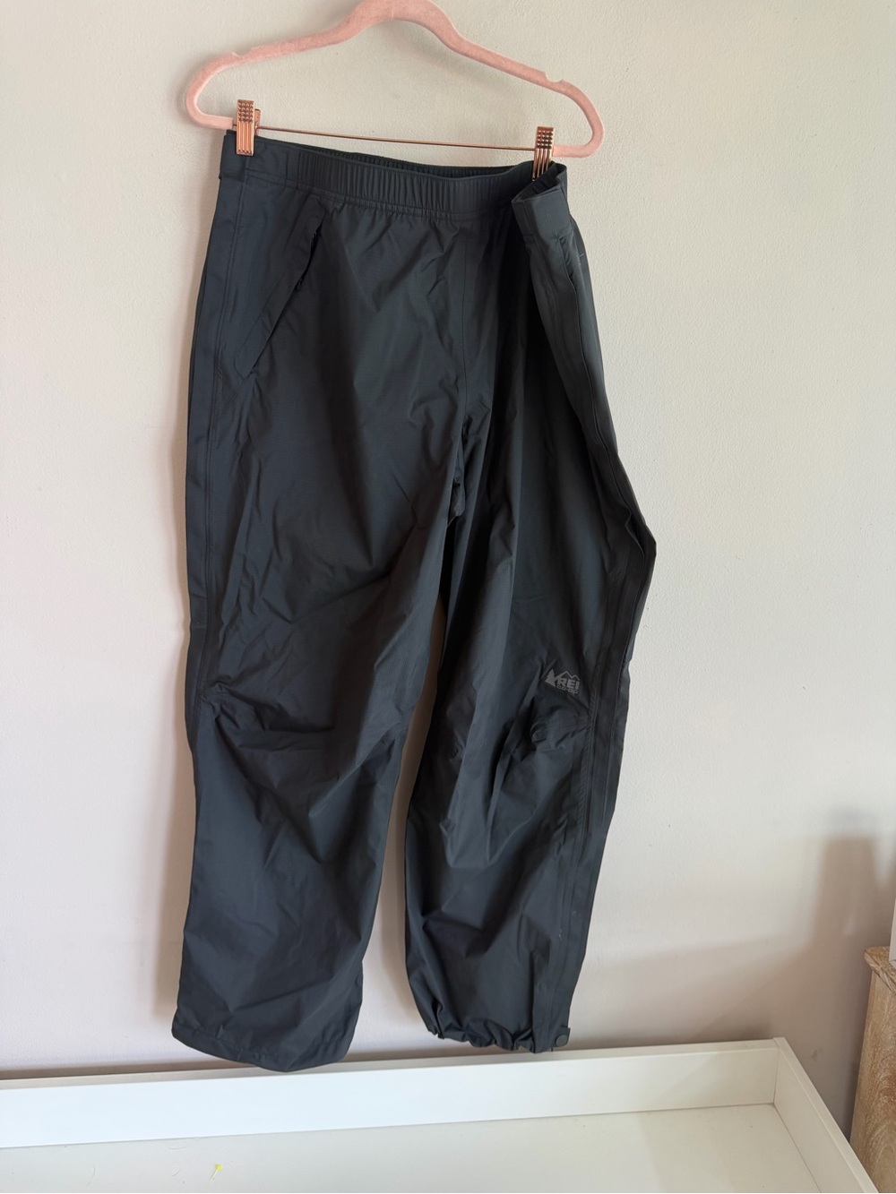 REI Co-op Peak 2.5L Waterproof Rain Pants Women’s Size 1X Black Full Zip Hiking